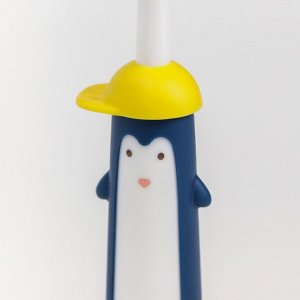 Детская зубная щетка, нейлон, с ограничителем на присоске «Пингвинчик»