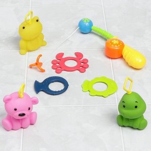 Набор резиновыx игрушек для игры в ванне «Рыбалка», 6 игрушек