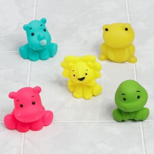 Набор резиновыx игрушек для игры в ванне «Улыбашки», 5шт