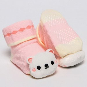Носочки - погремушки на ножки «Котёнок Мяу», набор 2шт.