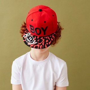 Кепка детская MINAKU BOY, красная, размер 52-54