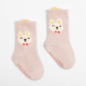 Носки детские махровые со стопперами MINAKU, цвет розовый, размер 12-14 см