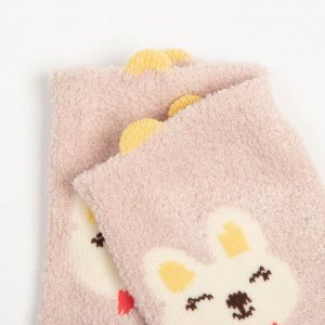 Носки детские махровые со стопперами MINAKU, цвет розовый, размер 12-14 см