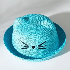 Шляпа для девочки MINAKU "Кошечка", цв. голубой, р-р 50