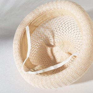 Шляпа для девочки MINAKU с ушками, цвет молочный, размер 46-48