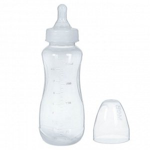 Mum&Baby Бутылочка для кормления детская приталенная, 250 мл, от 0 мес., цвет белый