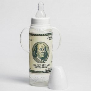 Mum&Baby Бутылочка для кормления «100 долларов» 250 мл цилиндр, с ручками