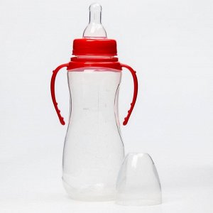 Mum&Baby Бутылочка для кормления 250 мл приталенная, с ручками, цвет МИКС