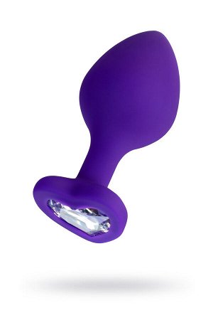 Анальная втулка ToDo by Toyfa Diamond Heart, силикон, фиолетовый, 8 см, ? 3,5 см