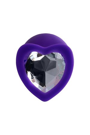 Анальная втулка ToDo by Toyfa Diamond Heart, силикон, фиолетовый, 8 см, ? 3,5 см
