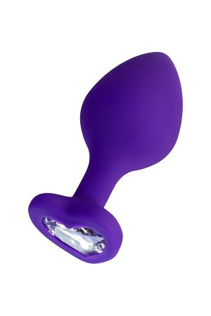 Анальная втулка ToDo by Toyfa Diamond Heart, силикон, фиолетовый, 8 см, ? 3,5 см