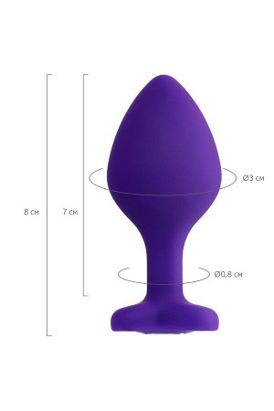 Анальная втулка ToDo by Toyfa Diamond Heart, силикон, фиолетовый, 8 см, ? 3,5 см