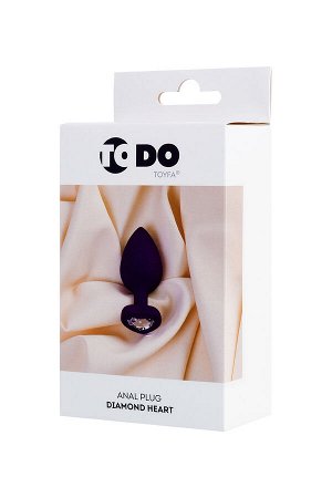 Анальная втулка ToDo by Toyfa Diamond Heart, силикон, фиолетовая, 7 см,  2 см, 18 г