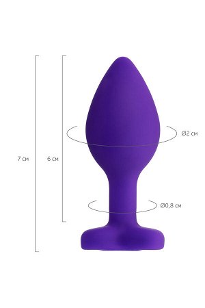 Анальная втулка ToDo by Toyfa Diamond Heart, силикон, фиолетовый, 7 см, ? 2,8 см