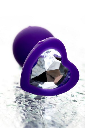 Анальная втулка ToDo by Toyfa Diamond Heart, водонепроницаемая, силикон, фиолетовая, 7 см, ? 2 см