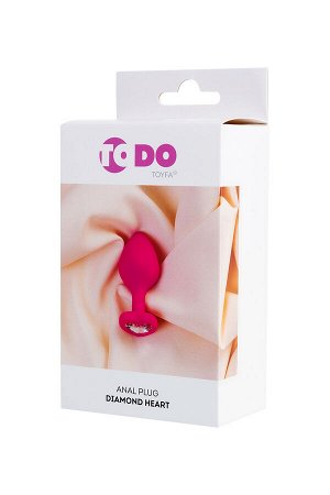 Анальная втулка ToDo by Toyfa Diamond Heart, силикон, розовая, 8 см,  3 см