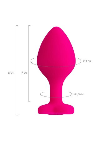 Анальная втулка ToDo by Toyfa Diamond Heart, силикон, розовый, 8 см, ? 3,5 см