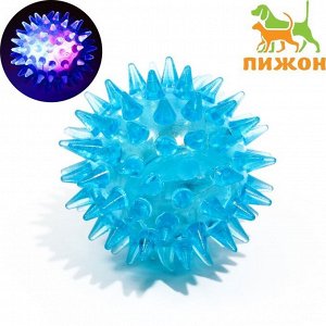 Мяч светящийся мини для кошек, TPR, 3,5 см, голубой