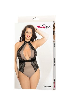 Боди-сетка Candy Girl Samantha, кружево, сетка, серый, 2XL