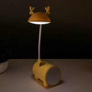 Настольная лампа "Ушки" LED 2 Вт USB АКБ желтый 7х11,5х30 см