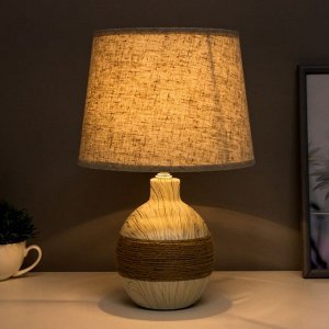 Лампа настольная с абажуром "Шпагат серый" Е14 23х23х34 см
