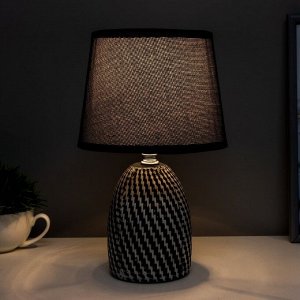Лампа настольная с абажуром Рабица черный" Е14 18х18х29 см