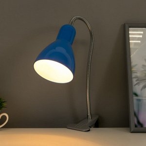 Настольная лампа 1x60W E27 синяя (на прищепке) 10,5x10,5x54см