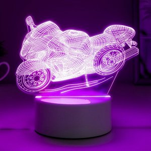 Светильник "Гоночный мотоцикл" LED RGB от сети 9,5х16х14 см