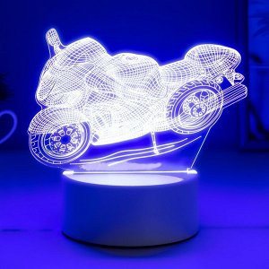 Светильник "Гоночный мотоцикл" LED RGB от сети 9,5х16х14 см