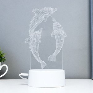 Светильник сенсорный «Дельфины» LED 7 цветов USB/от батареек белый RISALUX
