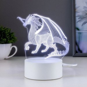 Светильник сенсорный «Дракон» LED 7 USB/от батареек белый 13x9.5x15.5 см RISALUX