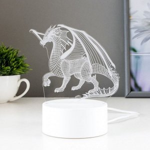 Светильник сенсорный «Дракон» LED 7 USB/от батареек белый 13x9.5x15.5 см RISALUX