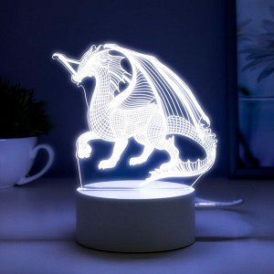 Светильник сенсорный «Дракон» LED 7 USB/от батареек белый 13x9.5x15.5 см RISALUX