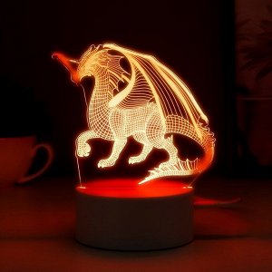 Светильник сенсорный «Дракон» LED 7 USB/от батареек белый 13x9.5x15.5 см RISALUX