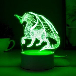 Светильник сенсорный «Дракон» LED 7 USB/от батареек белый 13x9.5x15.5 см RISALUX