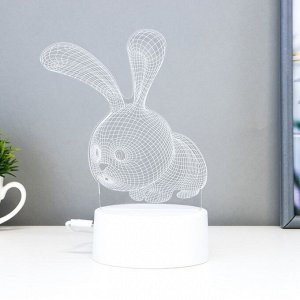 Светильник сенсорный «Кролик» LED 7 цветов USB/от батареек белый