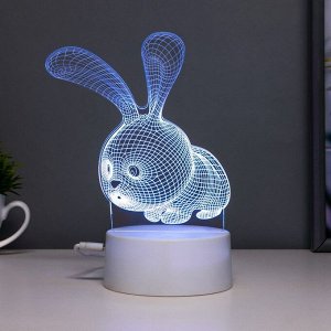 Светильник сенсорный «Кролик» LED 7 цветов USB/от батареек белый