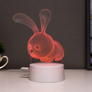 Светильник сенсорный «Кролик» LED 7 цветов USB/от батареек белый