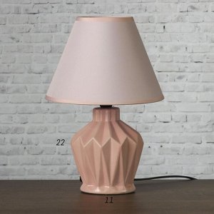 Лампа настольная "Грани" 1х25Вт E14 розовый 20х20х30см
