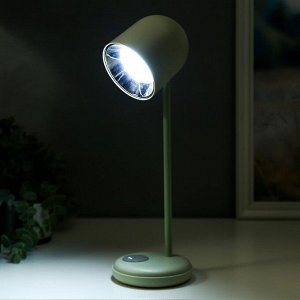 RISALUX Лампа настольная 16045/1WT LED 4Вт 3 режима АКБ USB белый 10,5х10,5х34,5 см