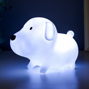 Ночник "Маленькая собачка" LED от батареек 3xLR44 белый 14,5х8 см