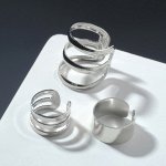 Серьги &quot;Каффы&quot; набор 3 шт, классика, цвет серебро