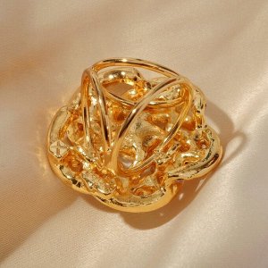Кольцо для платка "Цветок" с бусиной, цвет радужно-белый в золоте