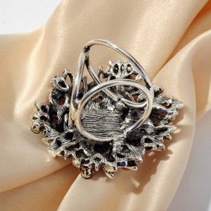 Кольцо для платка "Фейерверк", цветное в чернёном серебре