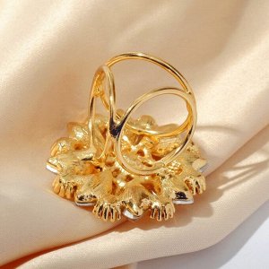 Кольцо для платка "Цветок" майорка, цветное в золоте