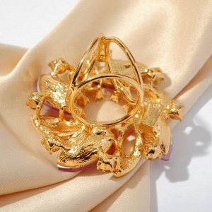 Кольцо для платка "Бумеранг", цветное в золоте