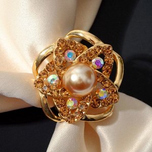 Кольцо для платка "Звезда", цветное в золоте