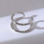 Кольцо &quot;Модерн&quot; линии, цвет серебро, безразмерное