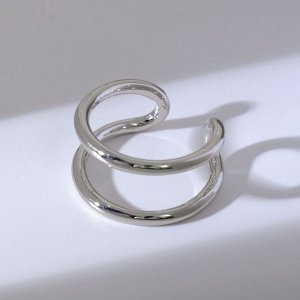 Кольцо "Модерн" линии, цвет серебро, безразмерное