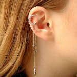Серьга &quot;Каффа&quot; полумесяц со звездой, цвет белый в серебре